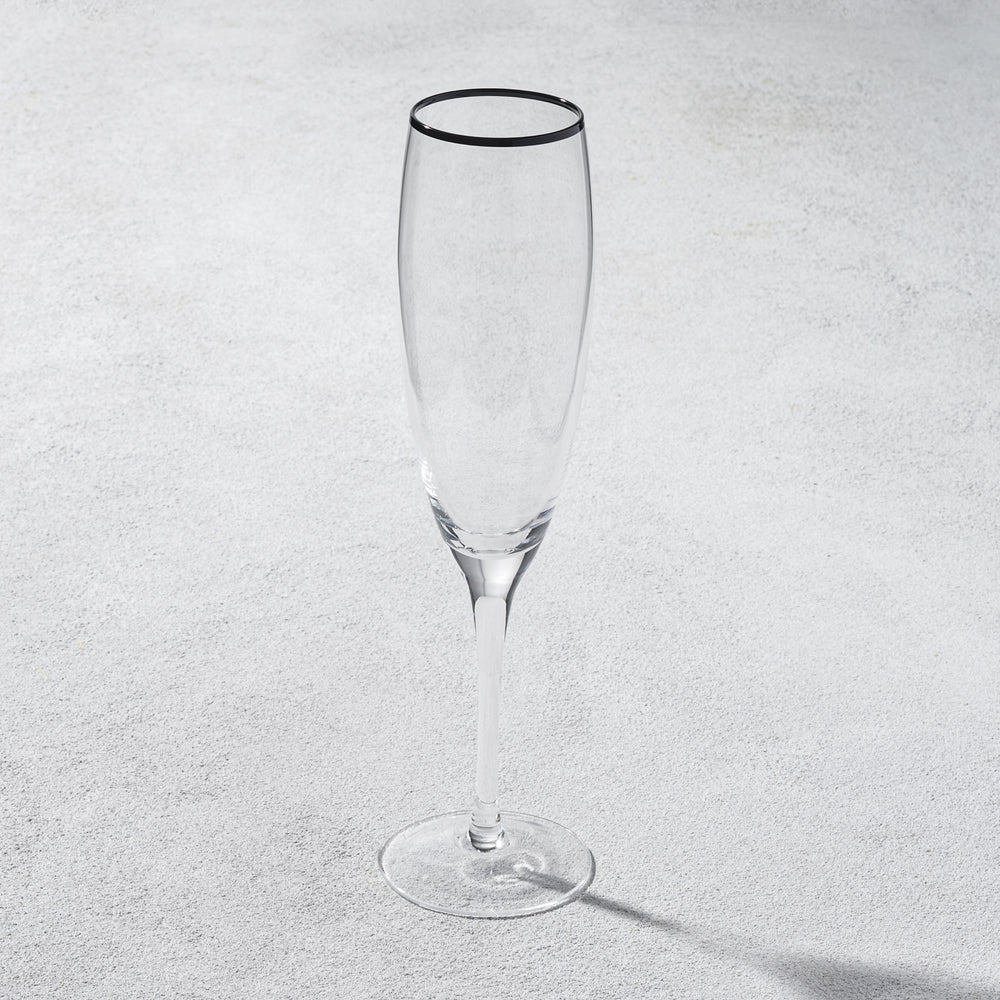 Vikko - Napa, Champagne Glass, Black Rim, 9.5 oz