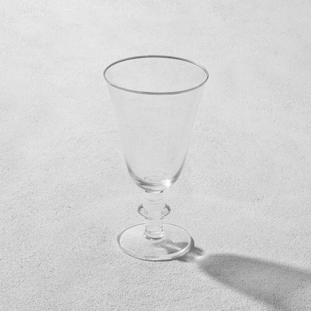 Vikko - Desto, Water Goblet Glass, Silver Rim, 12 oz