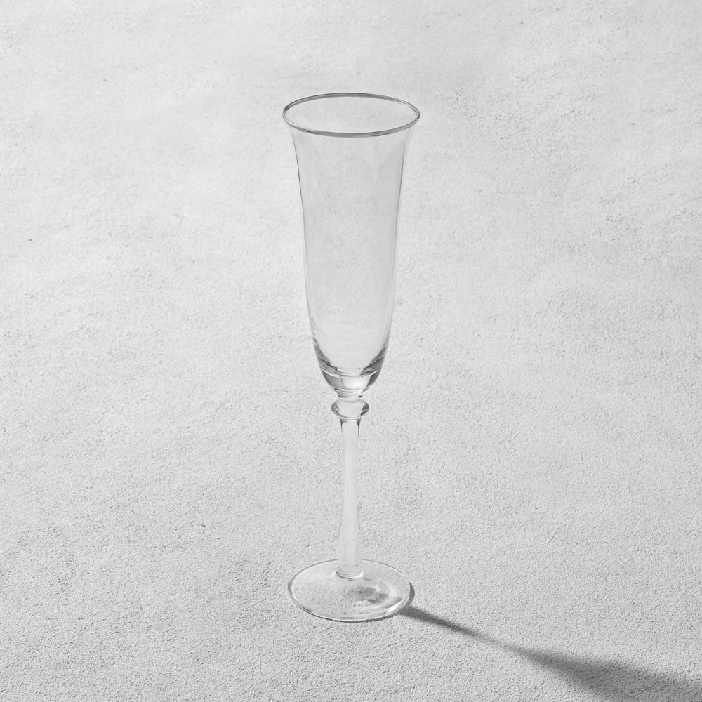 Vikko - Desto, Champagne Glass, Silver Rim, 9.5 oz
