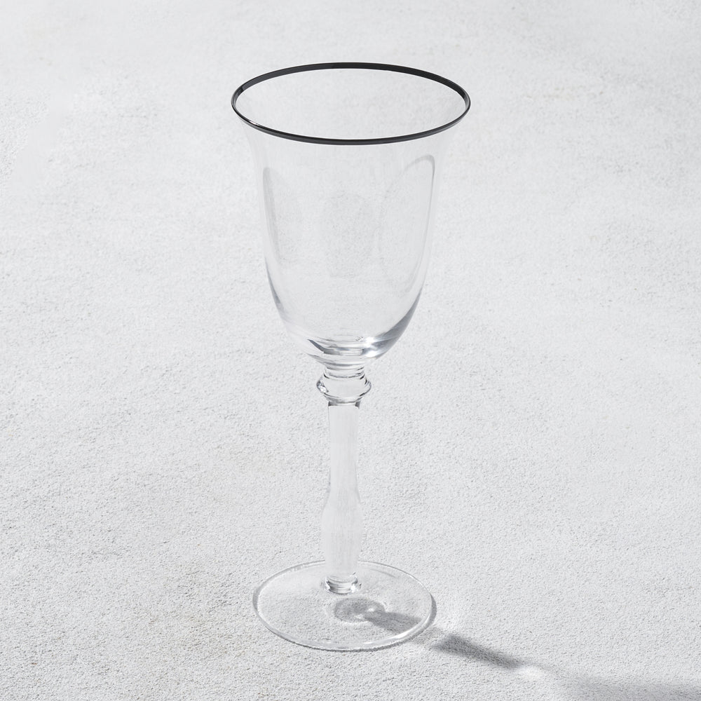 Vikko - Desto, Wine Glass, Black Rim, 10 oz