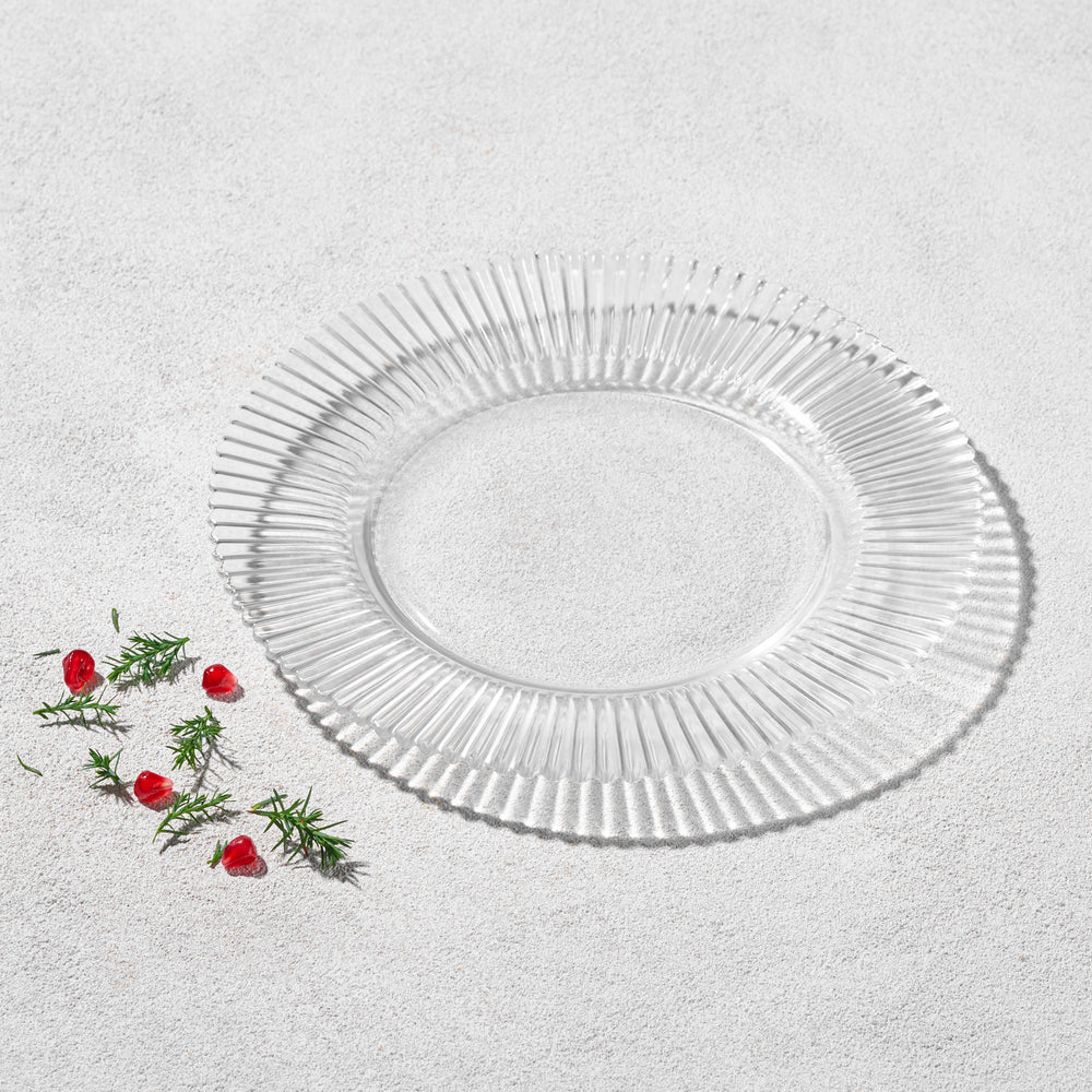 Vikko - Forest, Ribbed Glass Salad Plate, Clear, 8"
