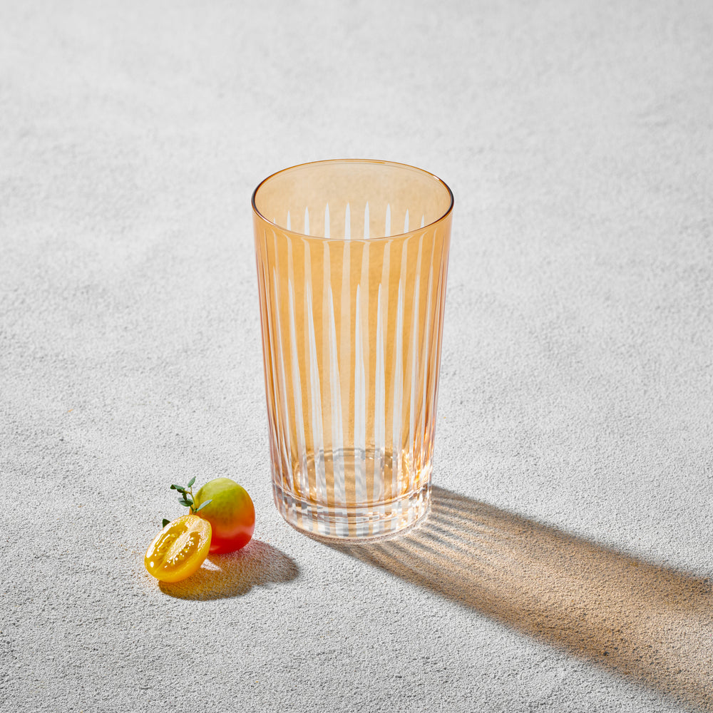 Vikko - Timeless, Highball Water Glass, Amber, 15.5 oz