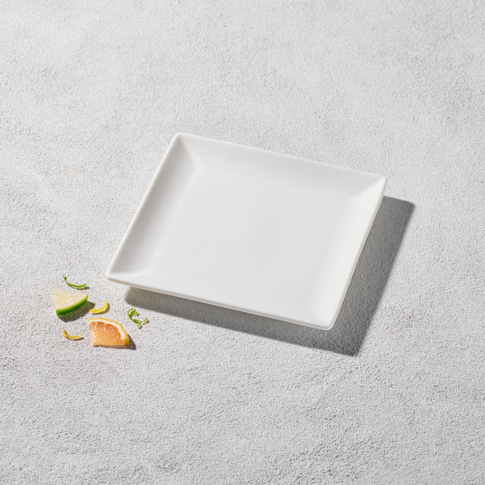 Vikko - Lightning, Square Plate, White, 6.5"