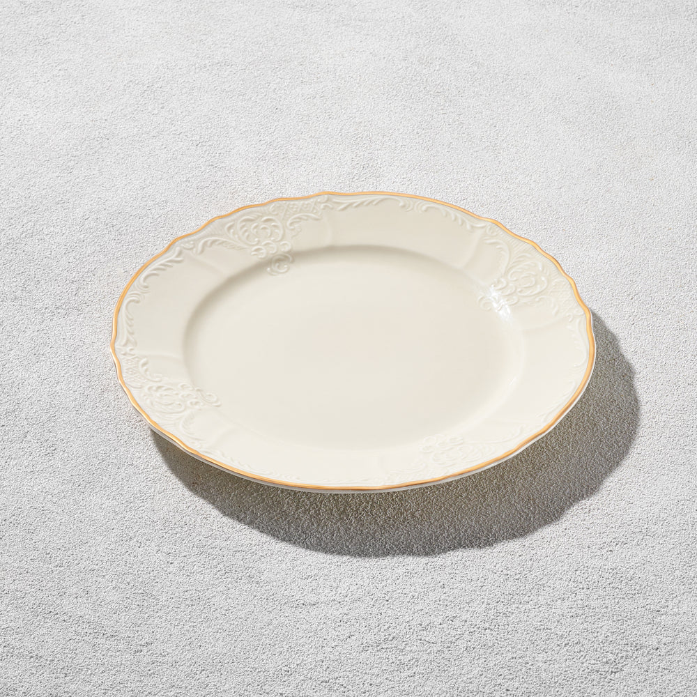 Vikko - Bernadotte, Salad Plate, Ivory with Gold Rim, 8.25"