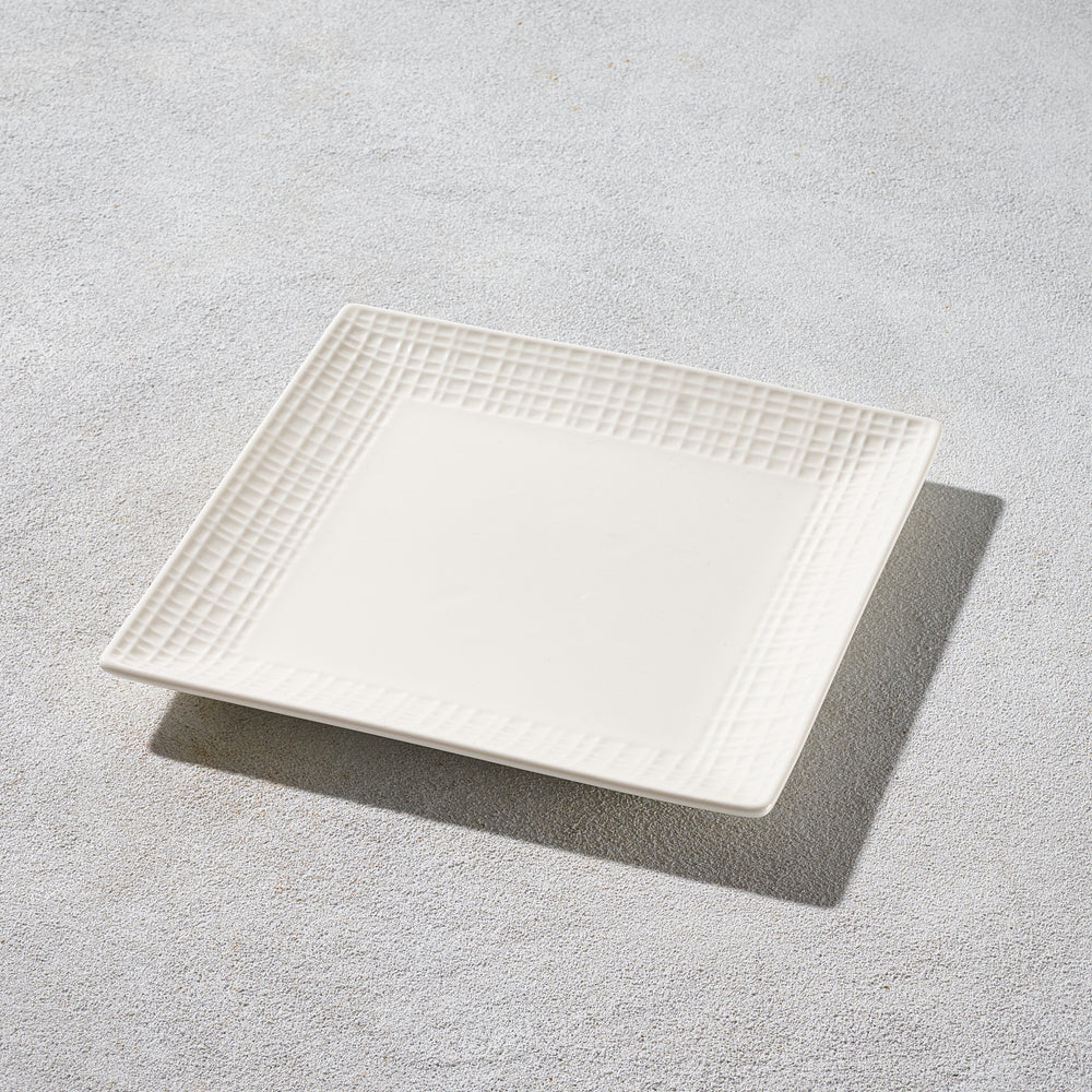 Trudeau - Square Mesh Fine Porcelain, Salad Plate, White