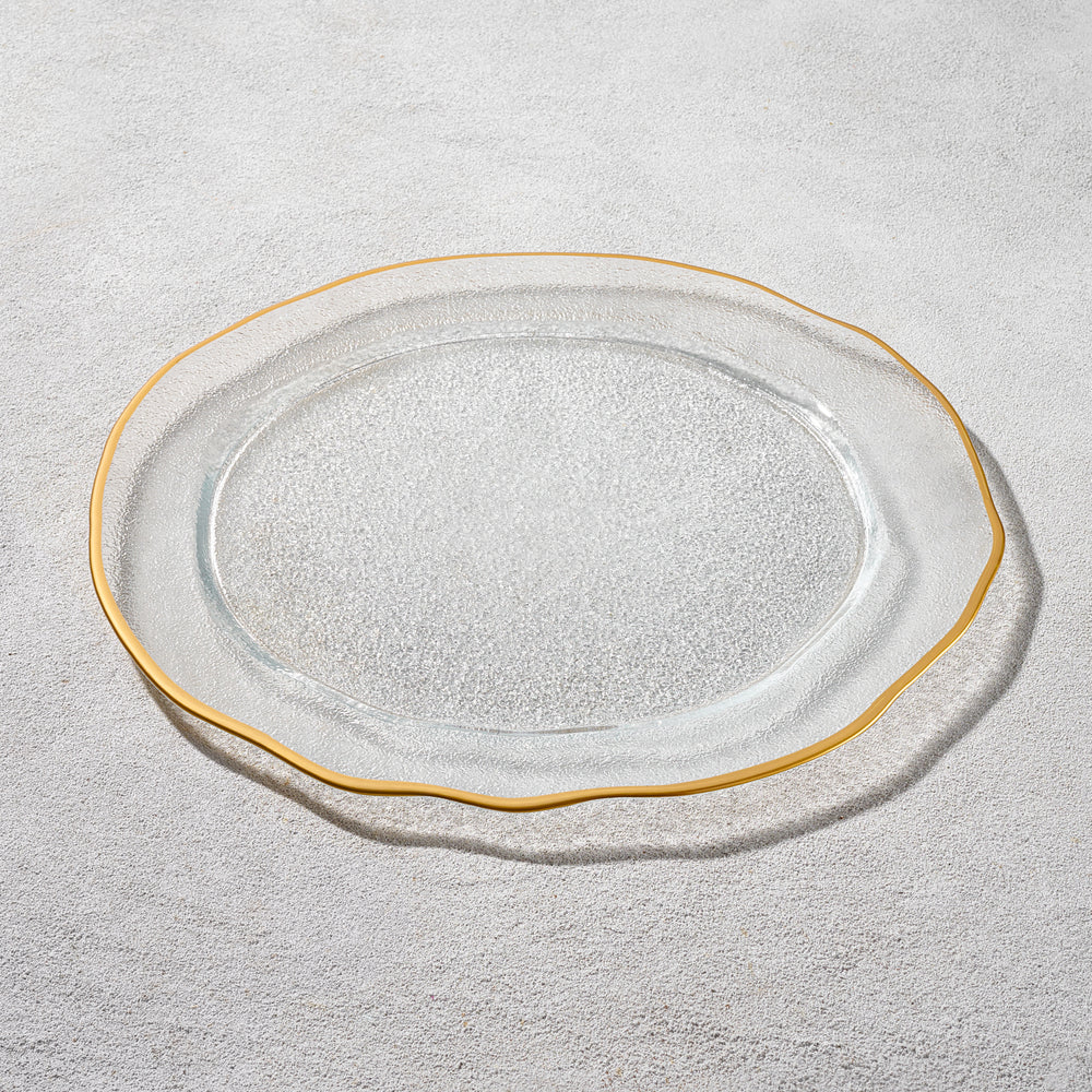 Vikko - Radiant, Glass Charger with Gold Rim, 13"