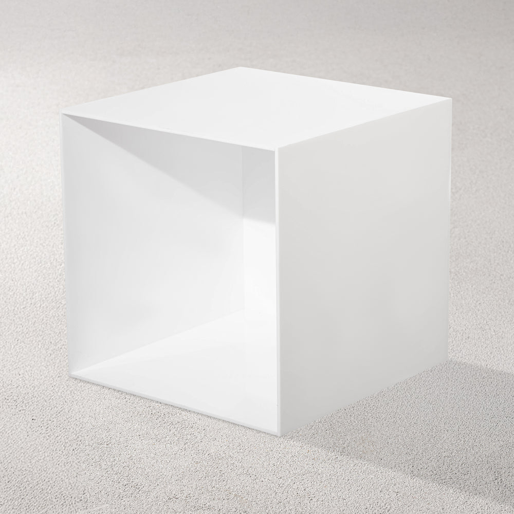 Vikko - Charm, Acrylic Square Cube, White, 14"