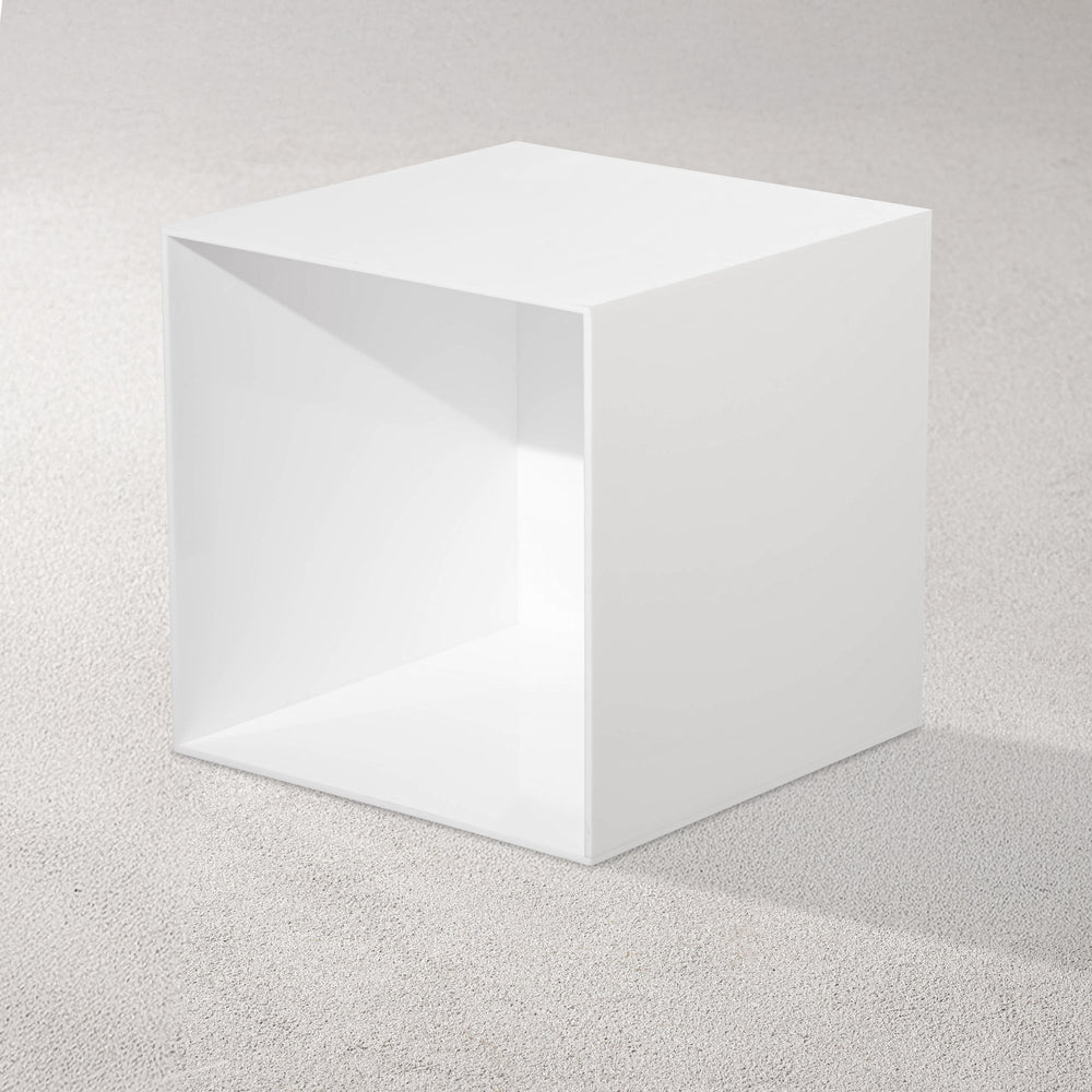 Vikko - Charm, Acrylic Square Cube, White, 12"
