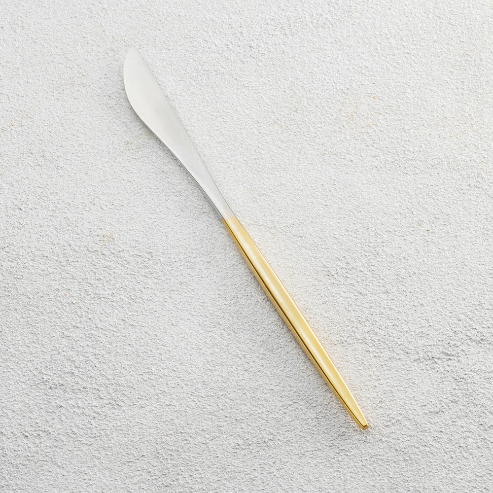 Vikko - Vera, Shiny Silver Ombre with Gold Handle, SS, Knife