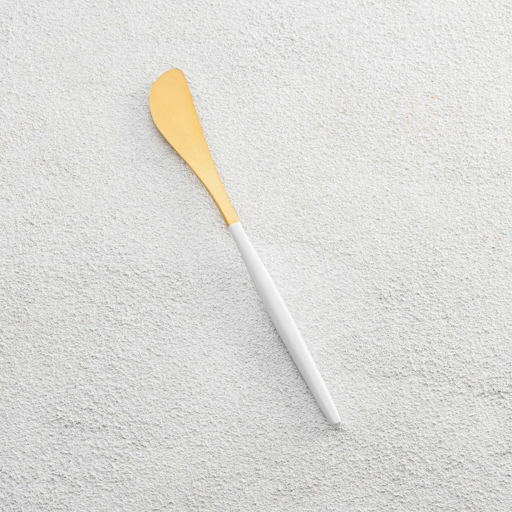 Vikko - Vera, Brushed Gold with White Handle, SS, Butter Knife