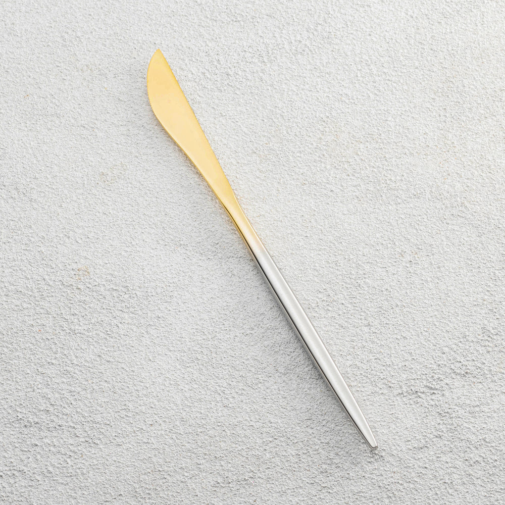 Vikko - Vera, Shiny Gold Ombre with Silver Handle, SS, Knife