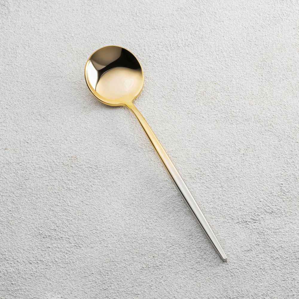 Vikko - Vera, Shiny Gold Ombre with Silver Handle, 18/10 SS, Soup Spoon