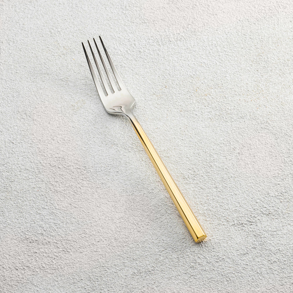Vikko - Sutherland, Shiny Silver Ombre with Gold Handle, 18/10 SS, Dinner Fork