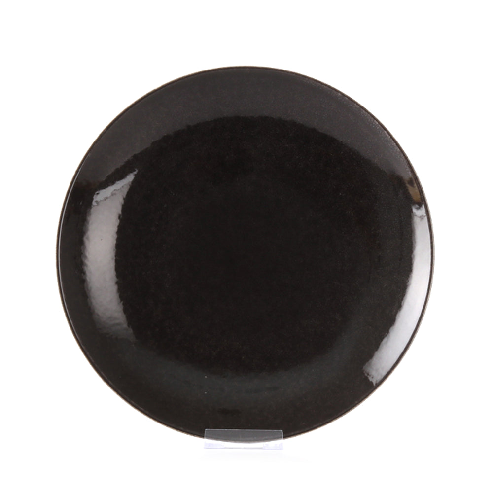 Vikko - Haven, Dinner Plate, Black with Brown Rim, 11"