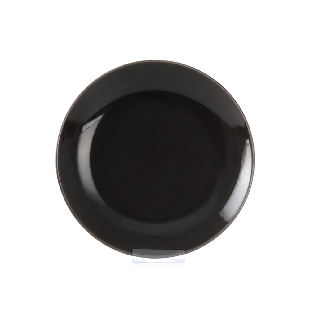 Vikko - Haven, Salad Plate, Black with Brown Rim, 8.75"