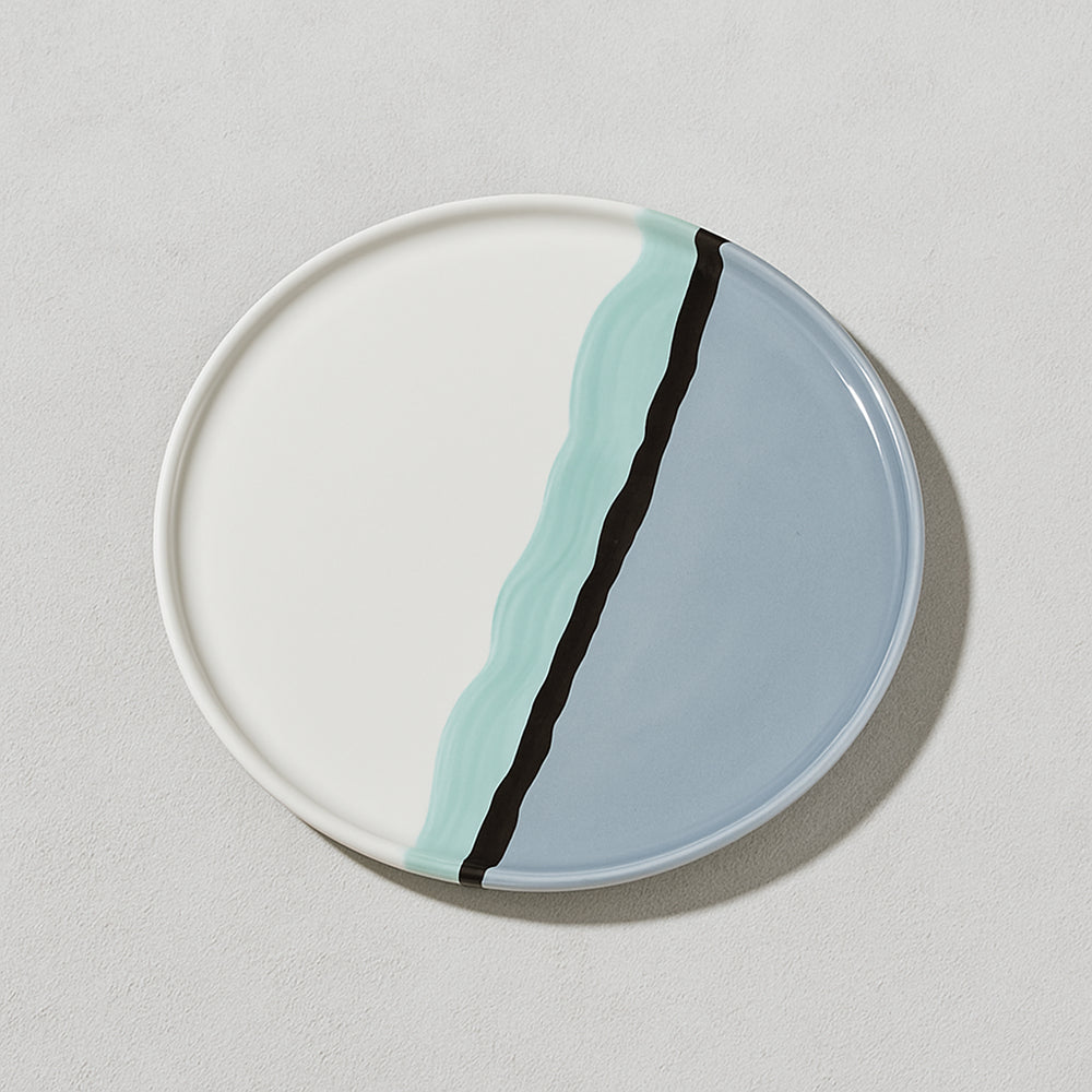 Vikko - Wave Green/Blue, Fine Porcelain, Salad Plate, 7.5"