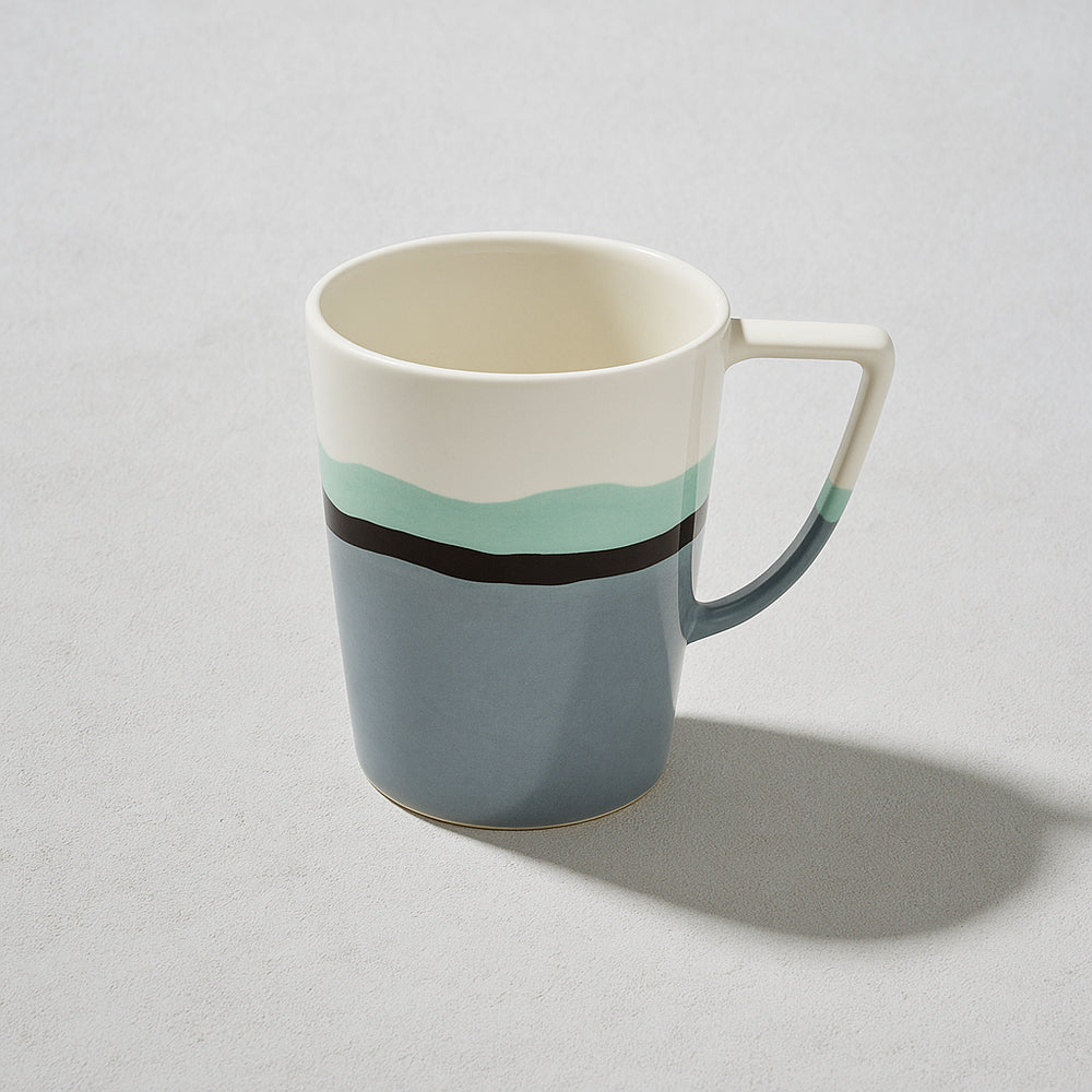 Vikko - Wave Green/Blue, Fine Porcelain, Mug, 12 oz