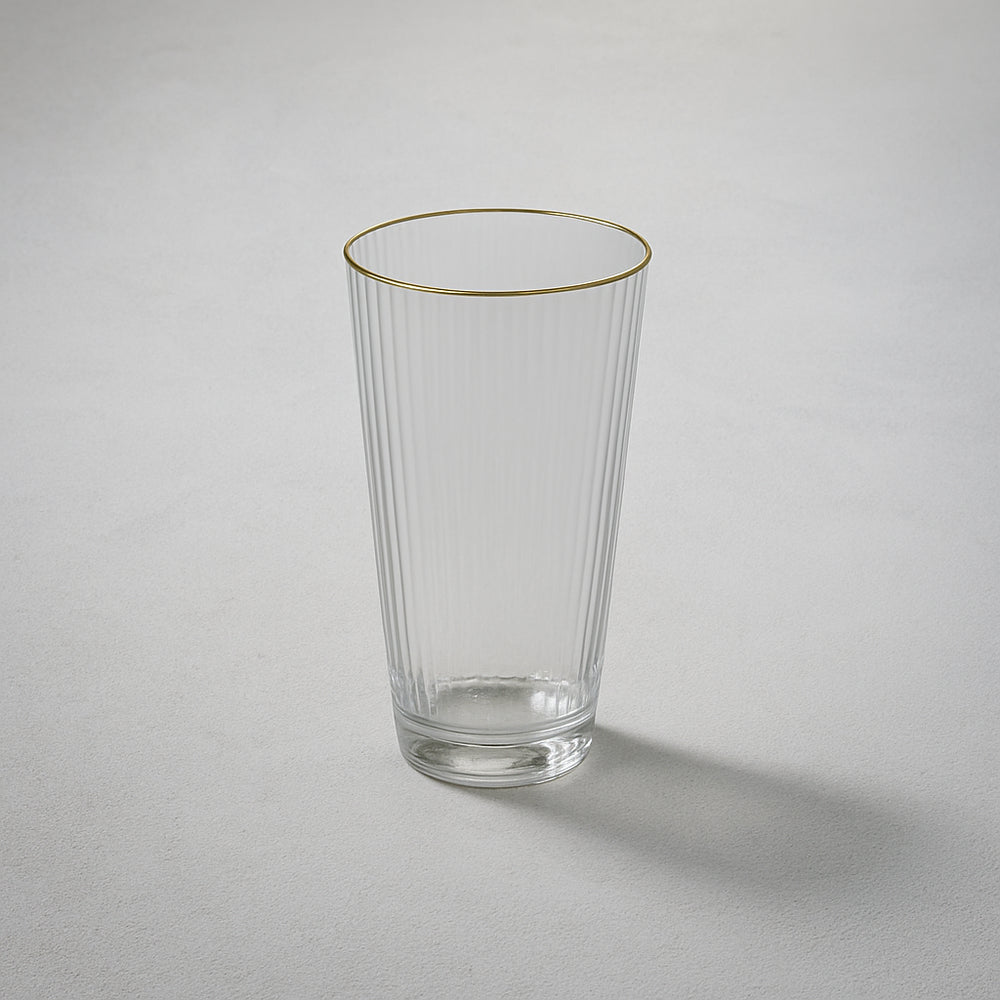 Vikko - Optic, Highball Glass, Gold Rim, 13 oz
