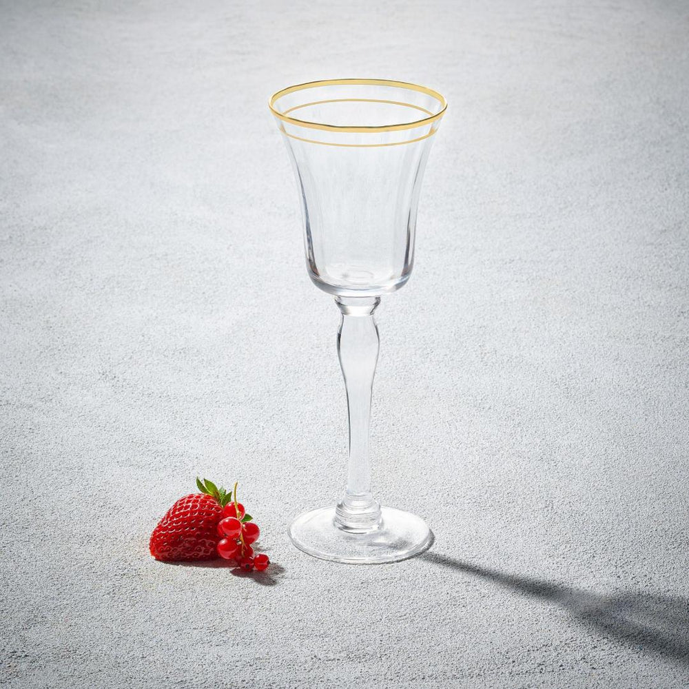 Vikko - Bella, Wine Glass, Gold Rim, 8.5 oz