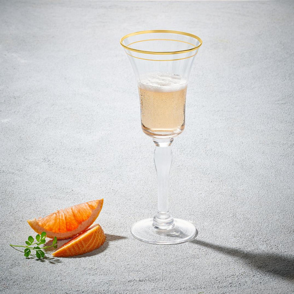 Vikko - Bella, Wine Glass, Gold Rim, 12 oz
