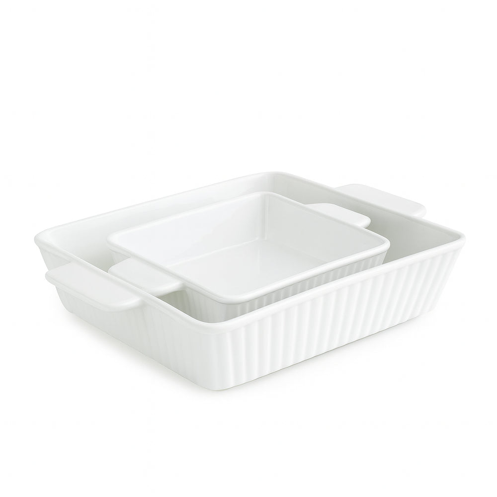 Vikko - Square Baking Dish, Set of 2, 5.75" × 1.75, 17 oz and 8.75" × 2.25", 60 oz