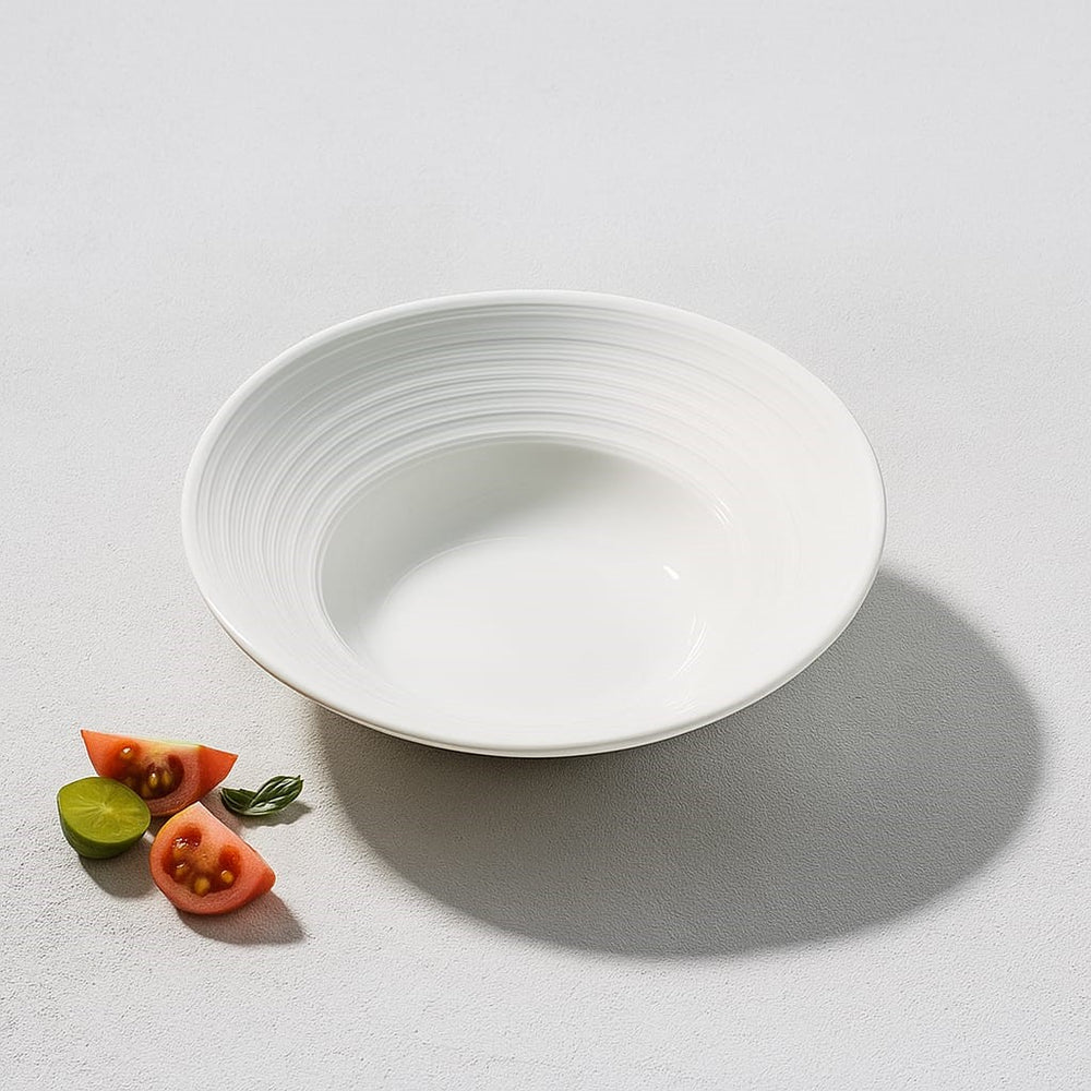 Vikko - Horizon, Rimmed Soup Bowl, White, 11.5 oz