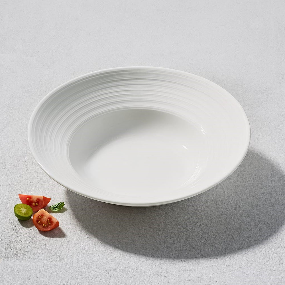 Vikko - Horizon, Rimmed Soup Bowl, White, 15.5 oz