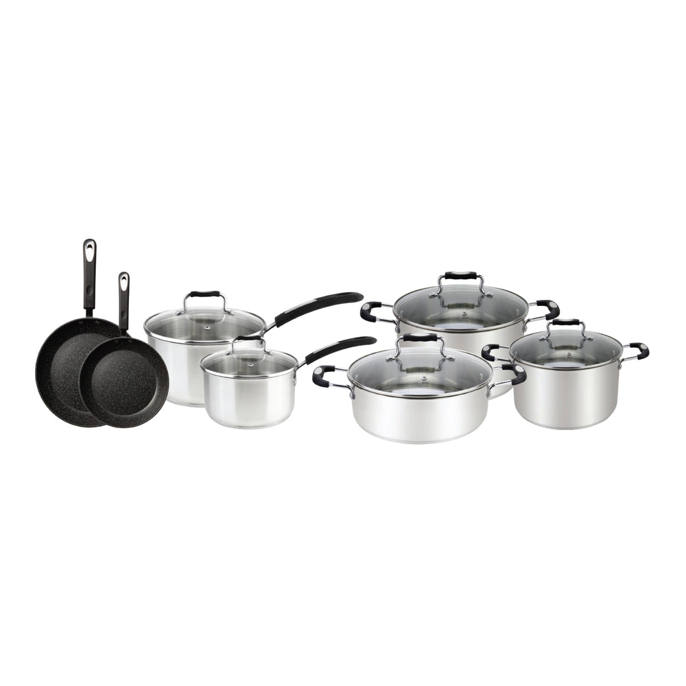 Millvado - Urban Home Collection, 12 Pc Stainless Steel Cookware Set, Black
