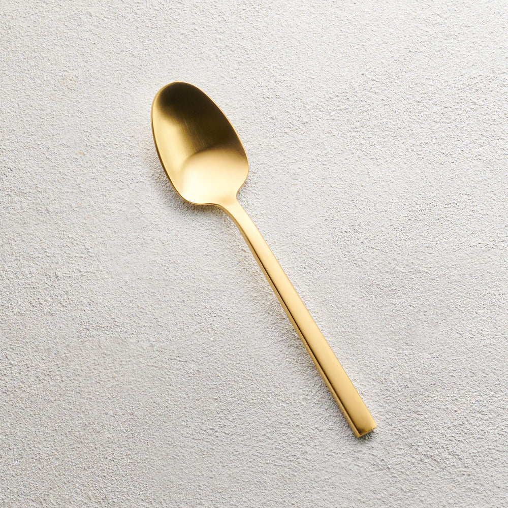 Vikko - Sapphire, Brushed Gold, 18/10 SS, Square Soup Spoon