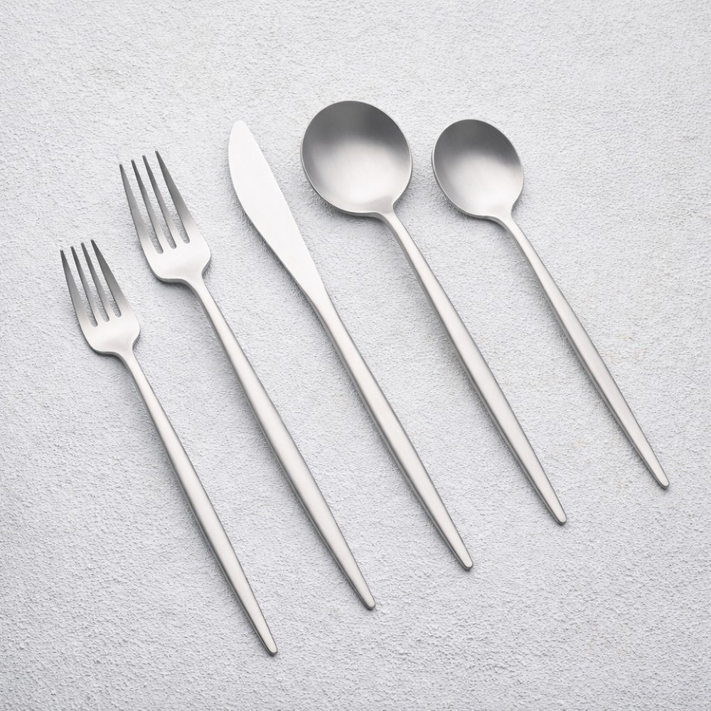 Vikko - Vera, Brushed Silver, 18/10 SS, 20 Pc Flatware Set - Gift Box Window