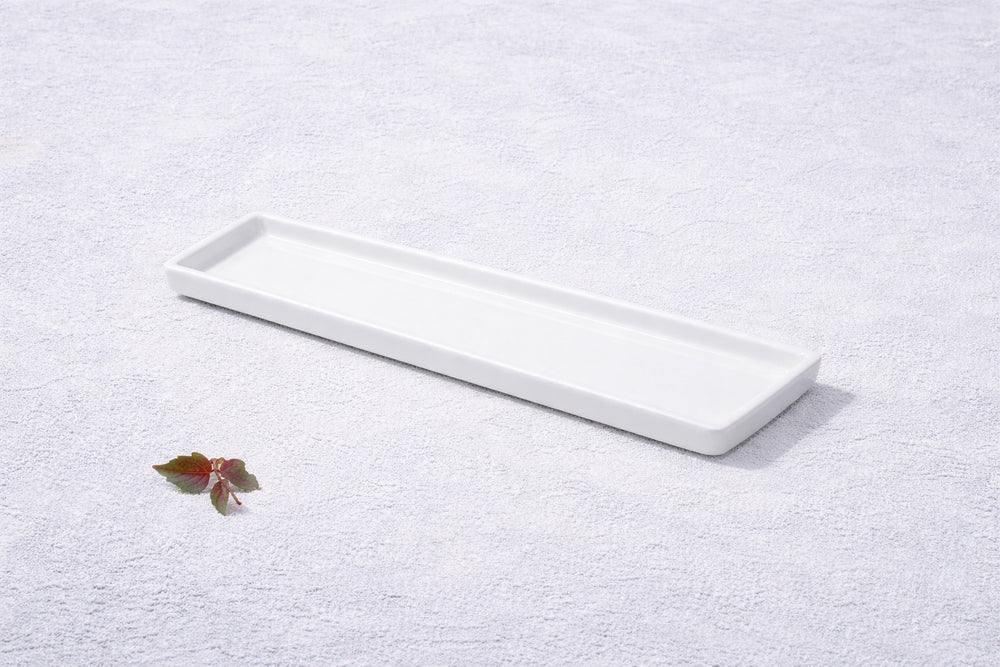 Vikko - Couture Rectangular Plate, White, 9.75” x 2.75”