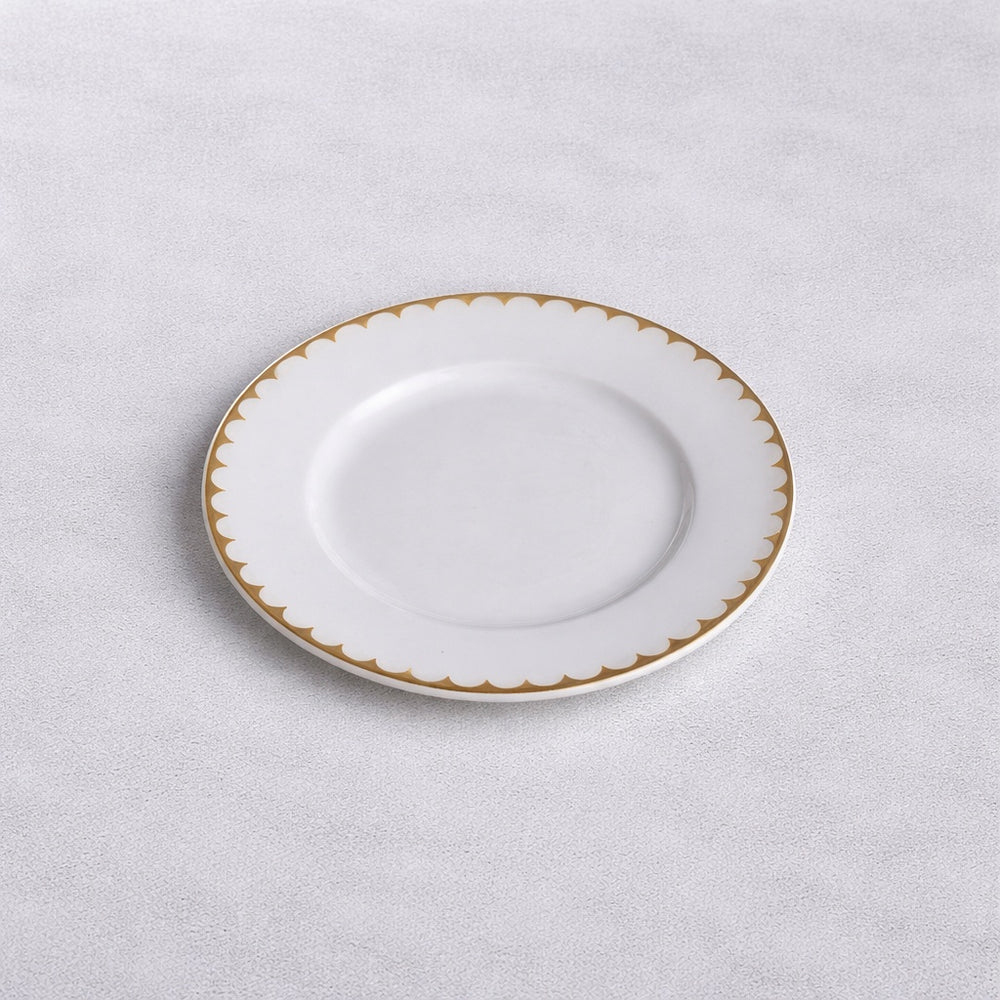 Vikko - Daisy Classic, Salad Plate, White with Gold Rim, 9"