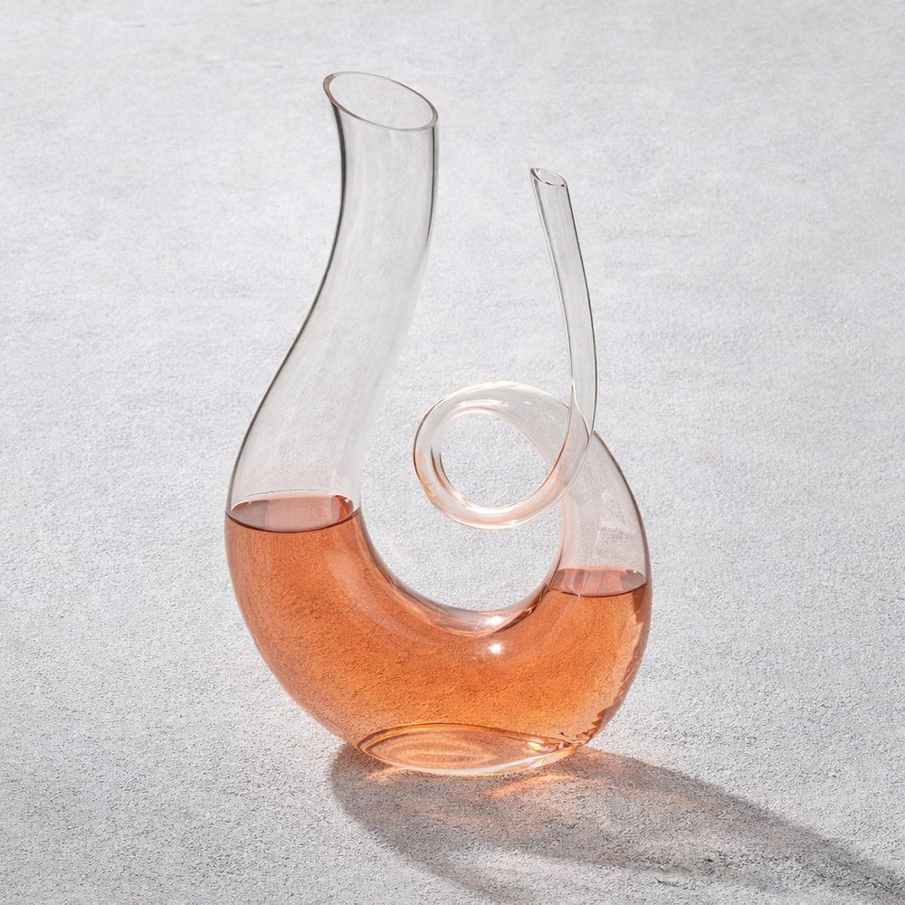 Wine Decanter Horn Design, 25 oz