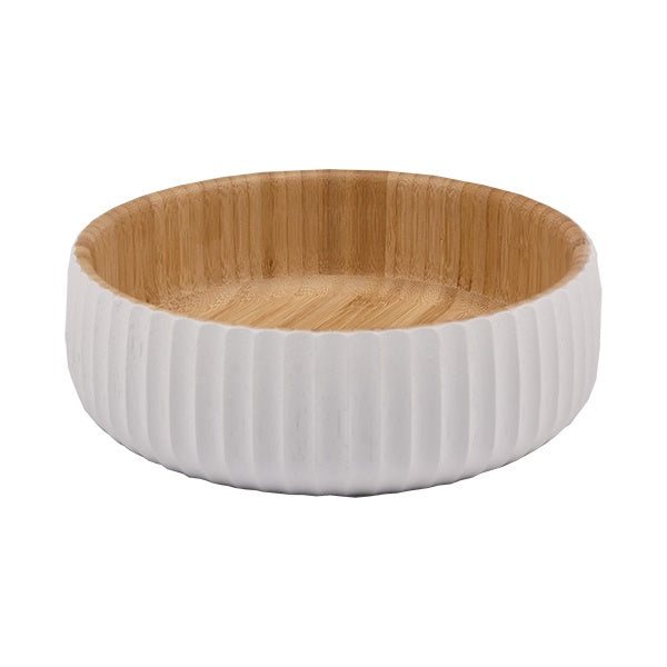Vikko - Bamboo, White Bowl, 7.5" x 2.5"