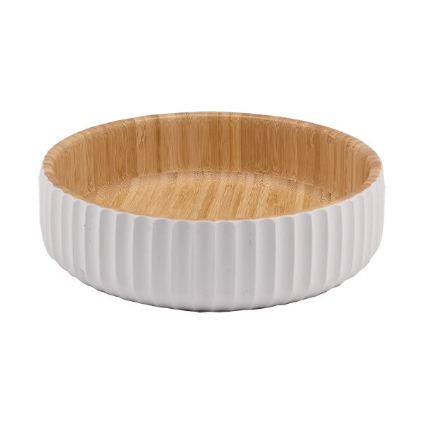 Vikko - Bamboo, White Bowl, 8.5" x 2.5"