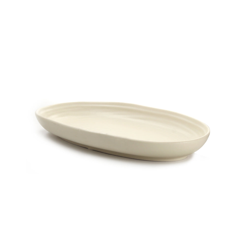 Vikko - Linden, Fish Platter, Beige, 12.5" x 6"