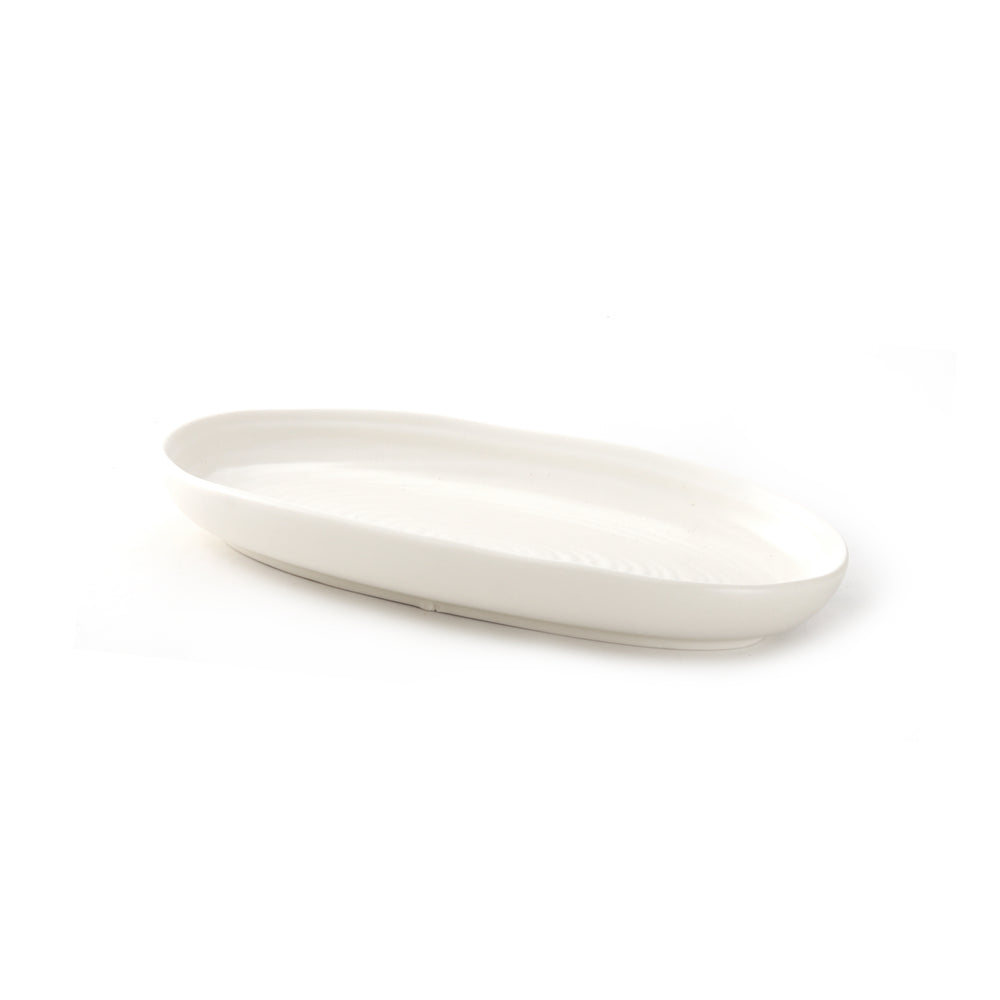 Vikko - Linden, Fish Platter, White, 12.5" x 6"