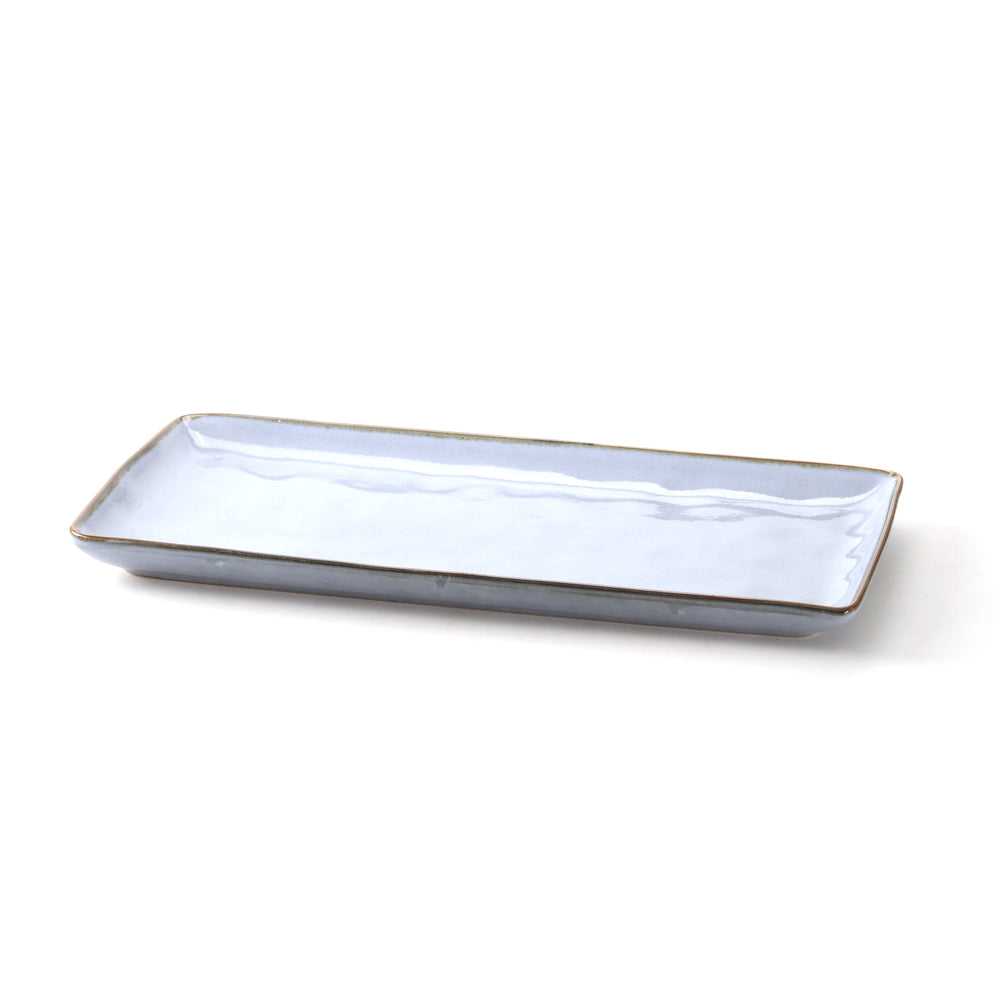 Vikko - Moss, Oval Serving Platter, Blue, 15.5" x 8.5"