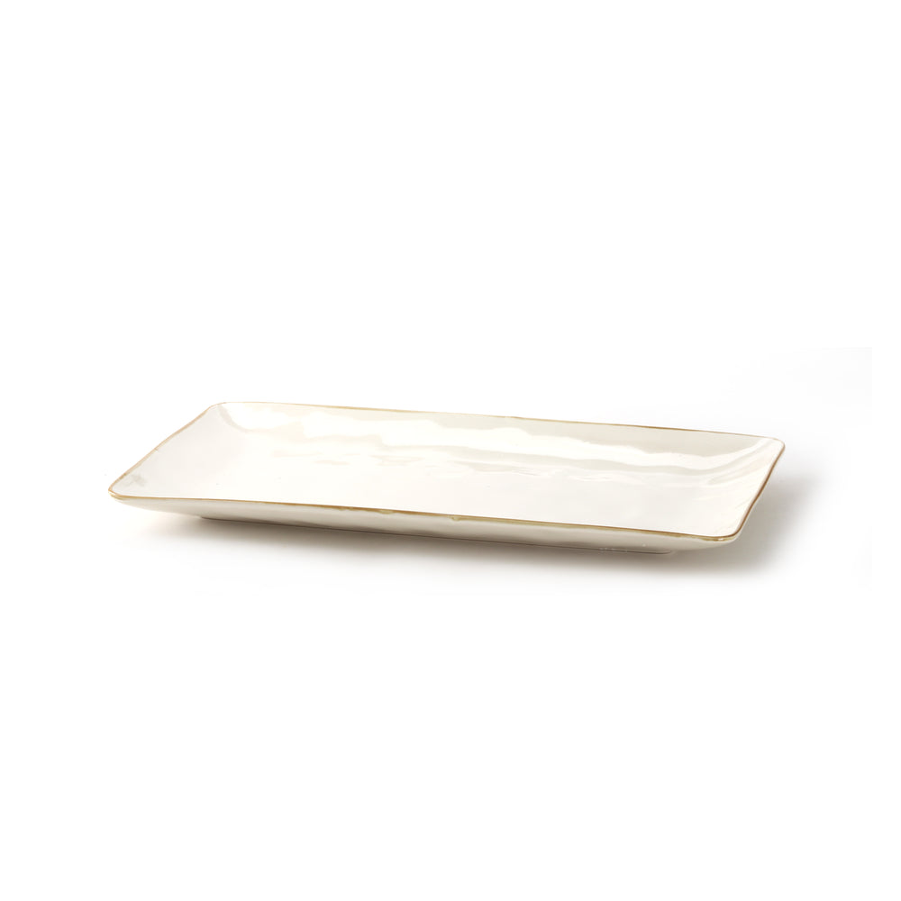 Vikko - Moss, Oval Serving Platter, Beige, 14" x 7.5"