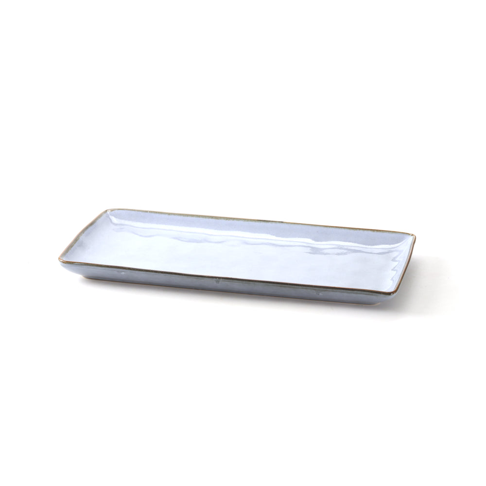 Vikko - Moss, Oval Serving Platter, Blue, 14" x 7.5"