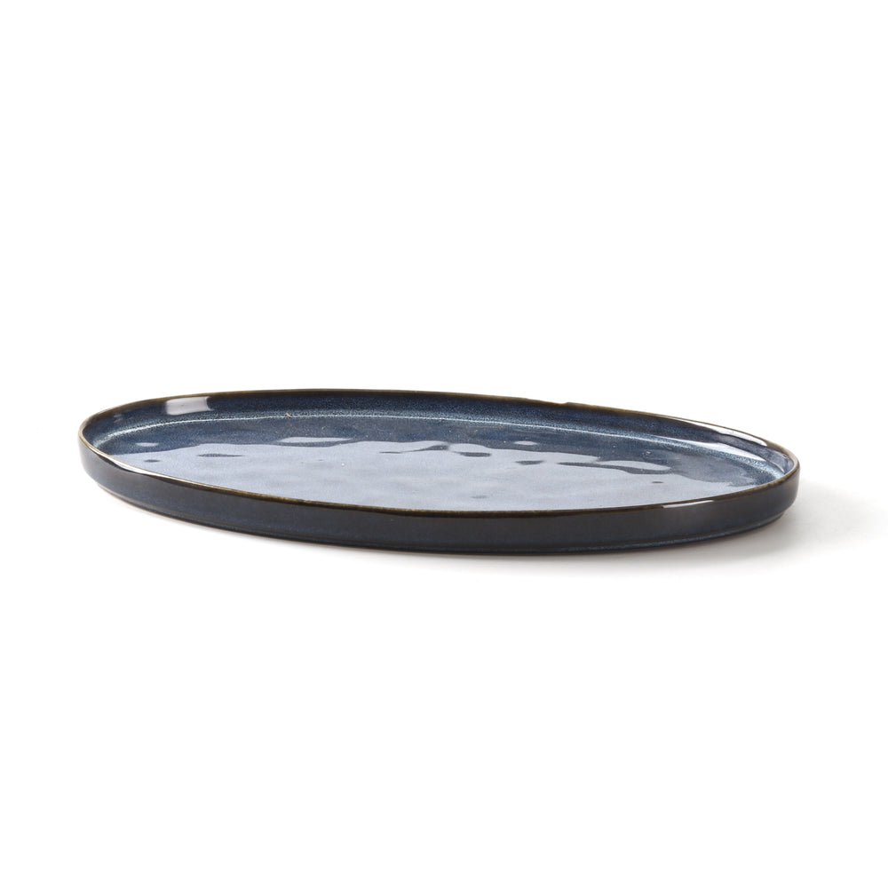 Vikko - Crest, Oval Platter, Blue, 13" x 7.5"