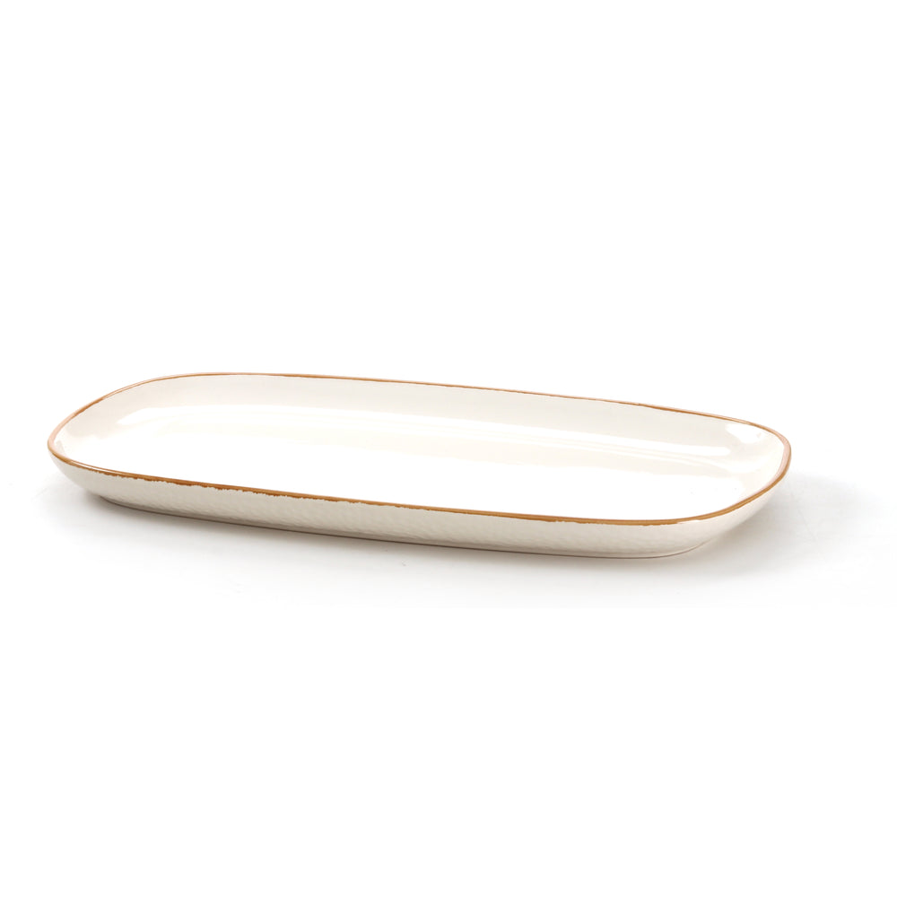 Vikko - Brook, Oval Serving Platter, Beige, 13" x 7"