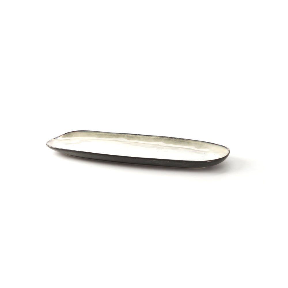 Vikko - Flint, Oval Serving Platter, Grey, 14" x 5.5"