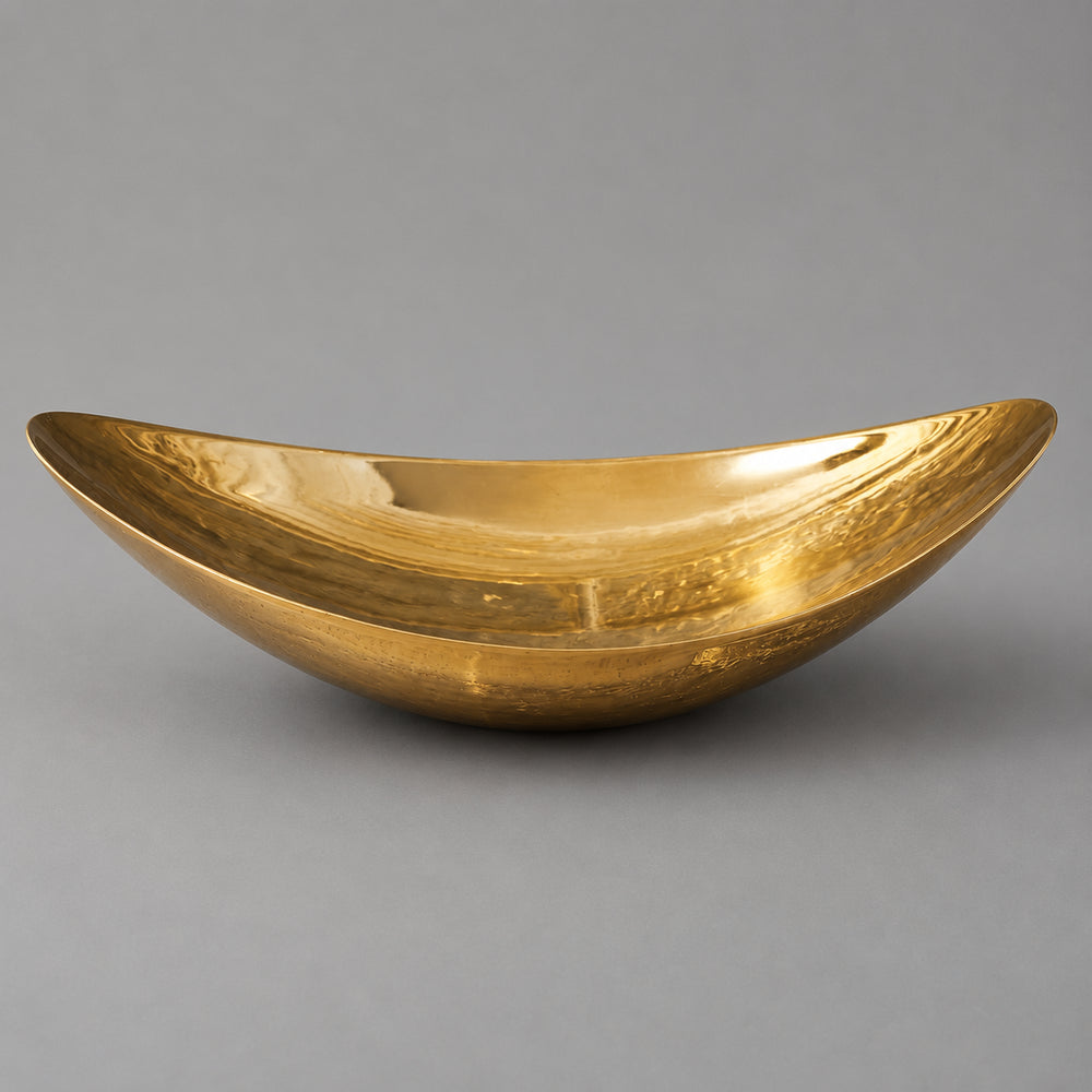 Vikko - Sky, Oval Double Wall Cherry Bowl, Gold, 14.25"