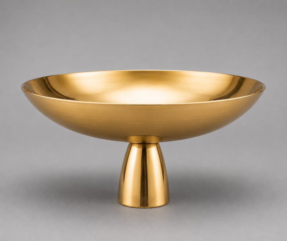 Vikko - Luna, Footed Serving Bowl, Gold, 11.75"