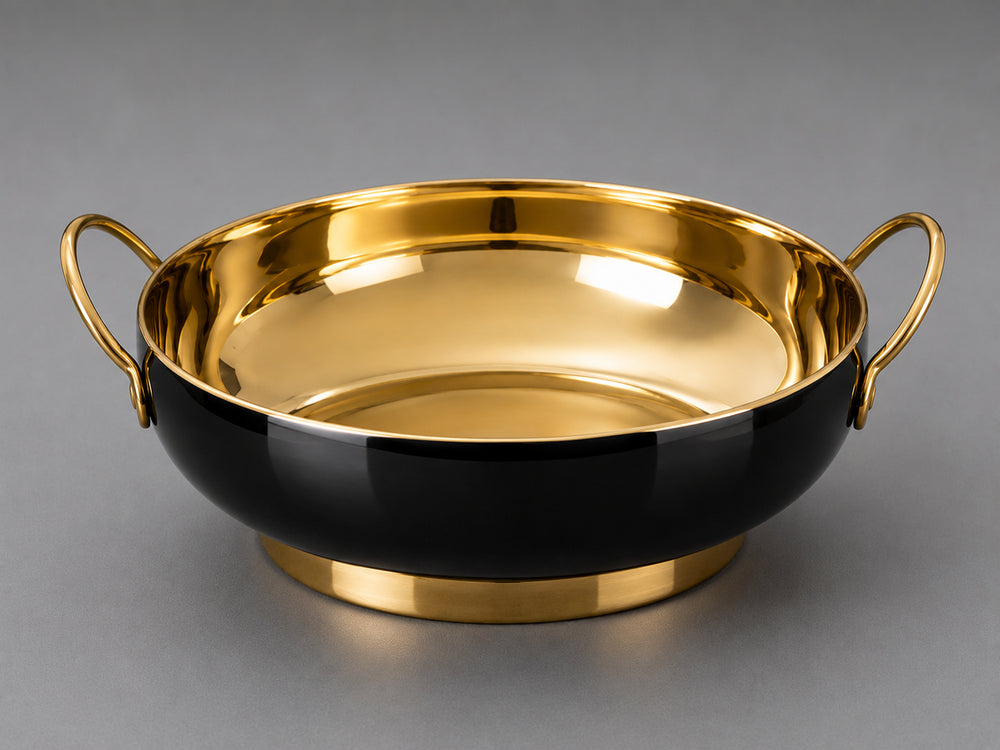 Vikko - Eye, Casserole Bowl, Black and Gold, 11"