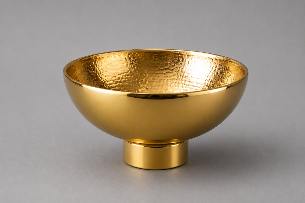 Vikko - Tulip, Pedestal Bowl, Gold, 12.5"