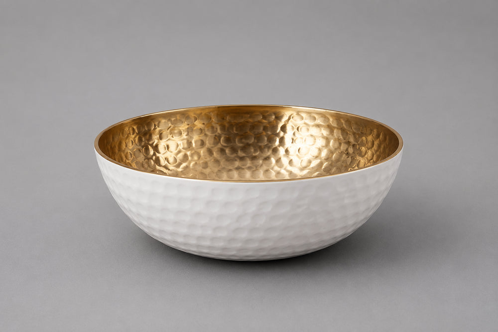 Vikko - Sola, Salad Bowl, White and Gold, 9.75"