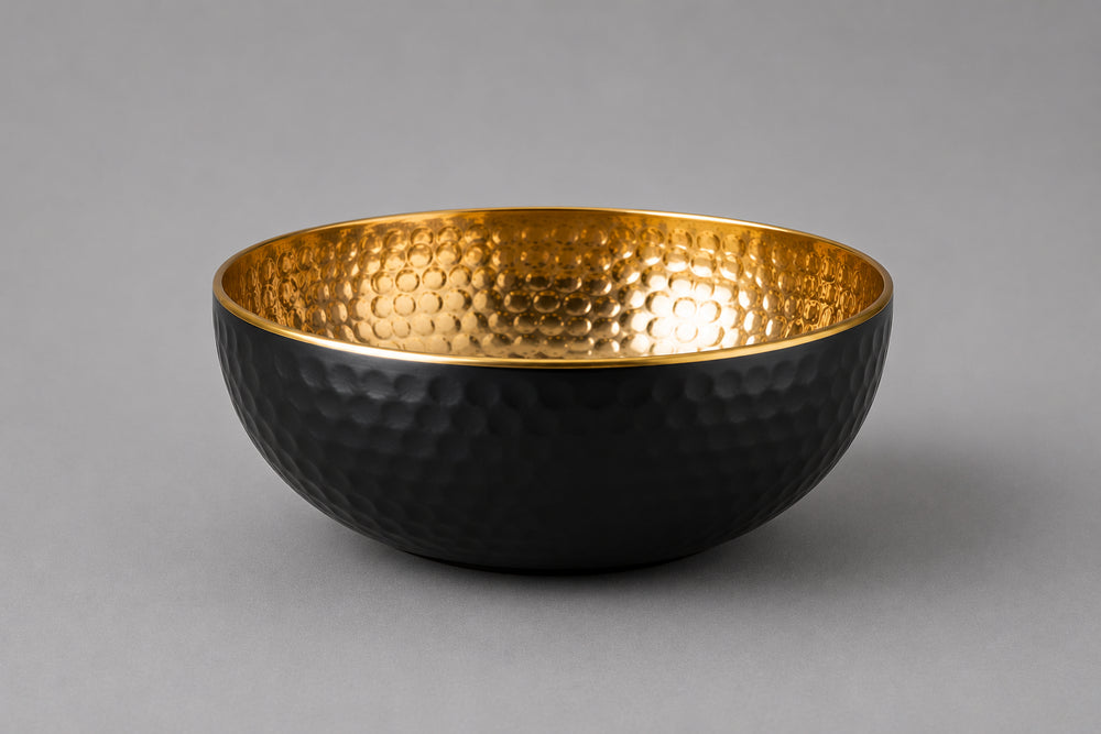 Vikko - Sola, Salad Bowl, Black and Gold, 8"