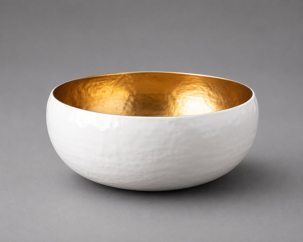 Vikko - Nova, Salad Bowl, White and Gold, 9.5"